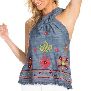 NWT! Banjara Embroidered Cotton Top